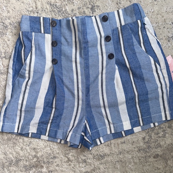 NWT striped nautical button detail shorts sz M - Picture 4 of 6